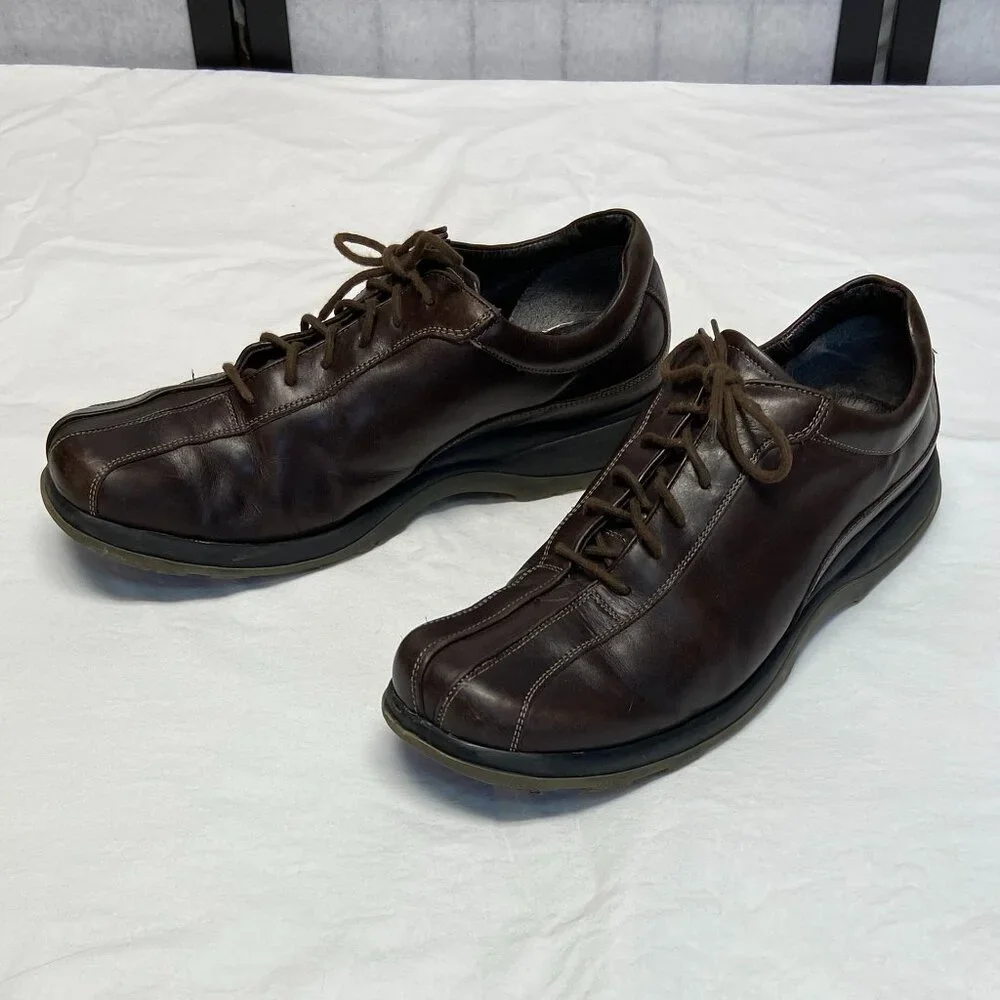 Kenneth Cole Reaction 12M Leather Tie Oxford Bowling Style Shoes Italy Split-Toe
